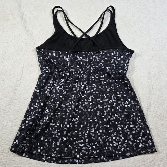 Joe Fresh Active Workout Black Floral Top - Picture 2 of 6